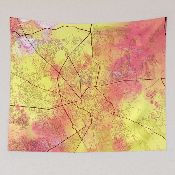 Item preview, Marrakesh Morocco Street Map Magma Eruption designed and sold by IvonDesign.