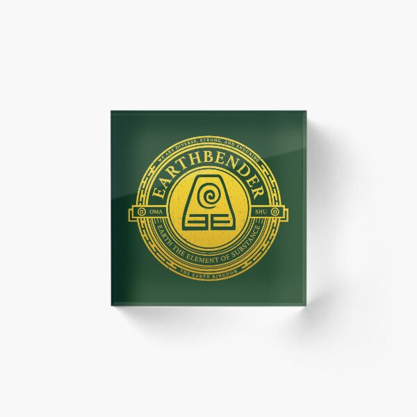 Earthbender Symbol: Avatar-Inspired Design v2 Acrylic Block