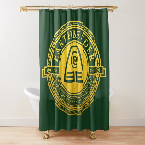 ATLA Earthbender Symbol: Avatar-Inspired Design Shower Curtain