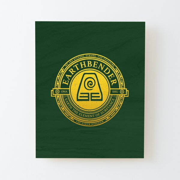 ATLA Earthbender Symbol: Avatar-Inspired Design Wood Mounted Print