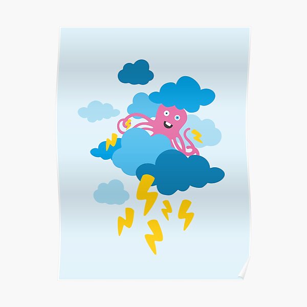 Who Makes the Thunder? - in Blue Poster