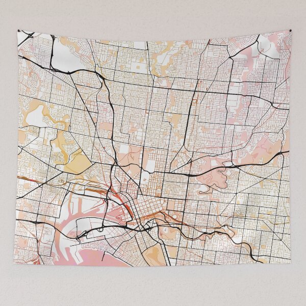 Item preview, Melbourne Australia Street Map Color designed and sold by IvonDesign.