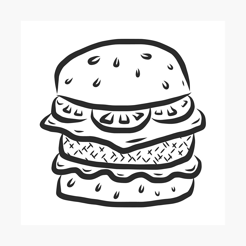 burger outline drawing