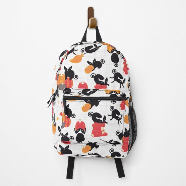 Busy Halloween Black Cats // white background Backpack