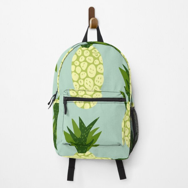 Exotic tropical fruits pattern blue background hand drawn pineapple wallpaper Backpack