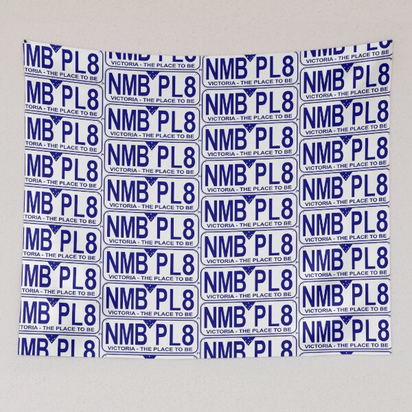 Item preview, NMB.PL8 VIC Number Plate T-Shirt Design Blue with White Background License Plate Victoria designed and sold by JohnnyMyass.