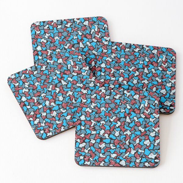 Item preview, Wobbly Red White and Blue Mosaic Tile Pattern designed and sold by MarkUK97.