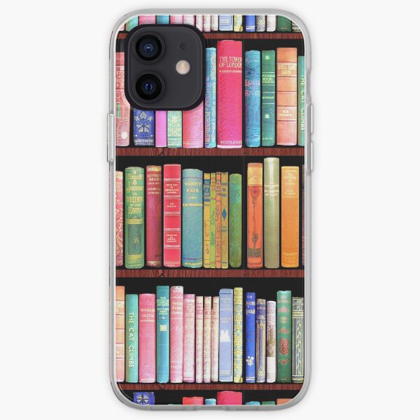 Bookworm Antique book library, vintage book shelf iPhone Soft Case
