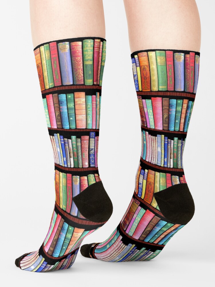 Alternate view of Bookworm Antique book library, vintage book shelf Socks