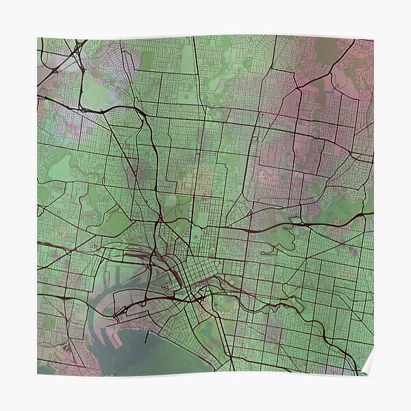 GREATER AREA LARGE NEW VICTORIA AUSTRALIA MELBOURNE REGION MAP POSTER 70X100CM 