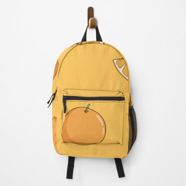 Seamless pattern orange fruit with colored doodle style Backpack
