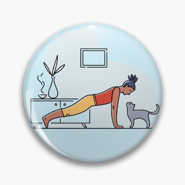 Item preview, YOGA PRACTICE WITH CAT- Plank pose designed and sold by Trio's Stuff.