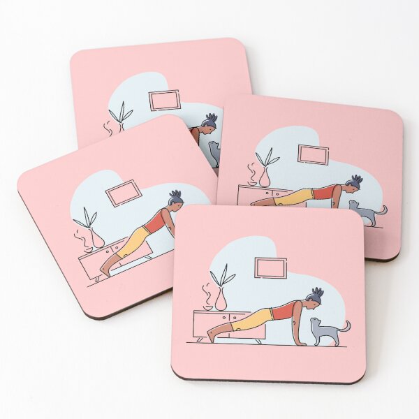 Item preview, YOGA PRACTICE WITH CAT- Plank pose designed and sold by Trio's Stuff.