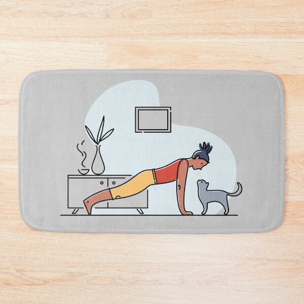 Item preview, YOGA PRACTICE WITH CAT- Plank pose designed and sold by Trio's Stuff.