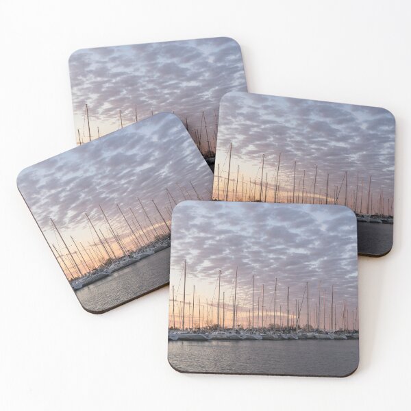 Item preview, Marina Sunrise - Coppery Masts and Cloud Patterns designed and sold by Georgia Mizuleva.