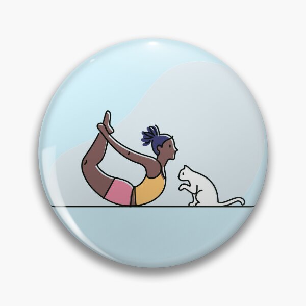 Item preview, YOGA PRACTICE WITH CAT ILLUSTRATION- Bow pose designed and sold by Trio's Stuff.