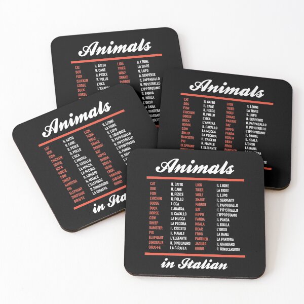 Item preview, Animals In Italian - Italian Language Cheatsheet designed and sold by HiddenVerb.