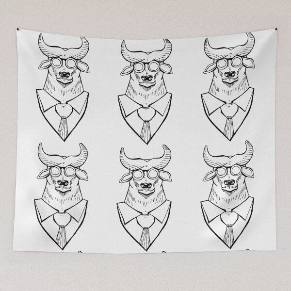 Item preview, Hipster Bull Animal Business Man designed and sold by KatInABox.