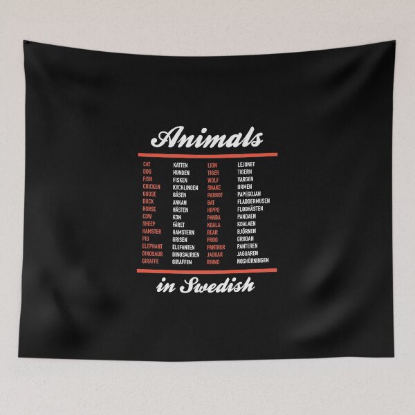 Item preview, Animals In Swedish - Swedish Language Cheatsheet designed and sold by HiddenVerb.