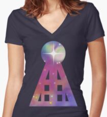 Triangular Nebula Women's Fitted V-Neck T-Shirt