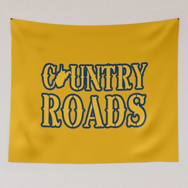 Item preview, West Virginia State Map Country Roads Gold Shirts Stickers designed and sold by Pittsburgh 412 Steel City Yinzers.
