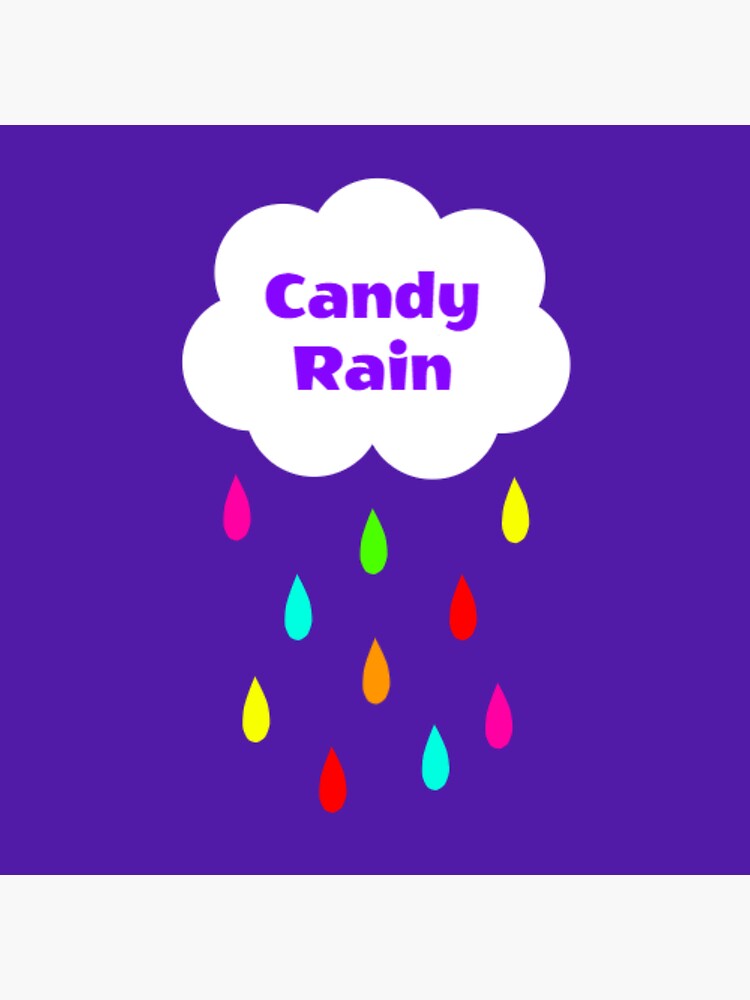 "Candy Rain (Purple Background)" Sticker for Sale by KacyCupcake