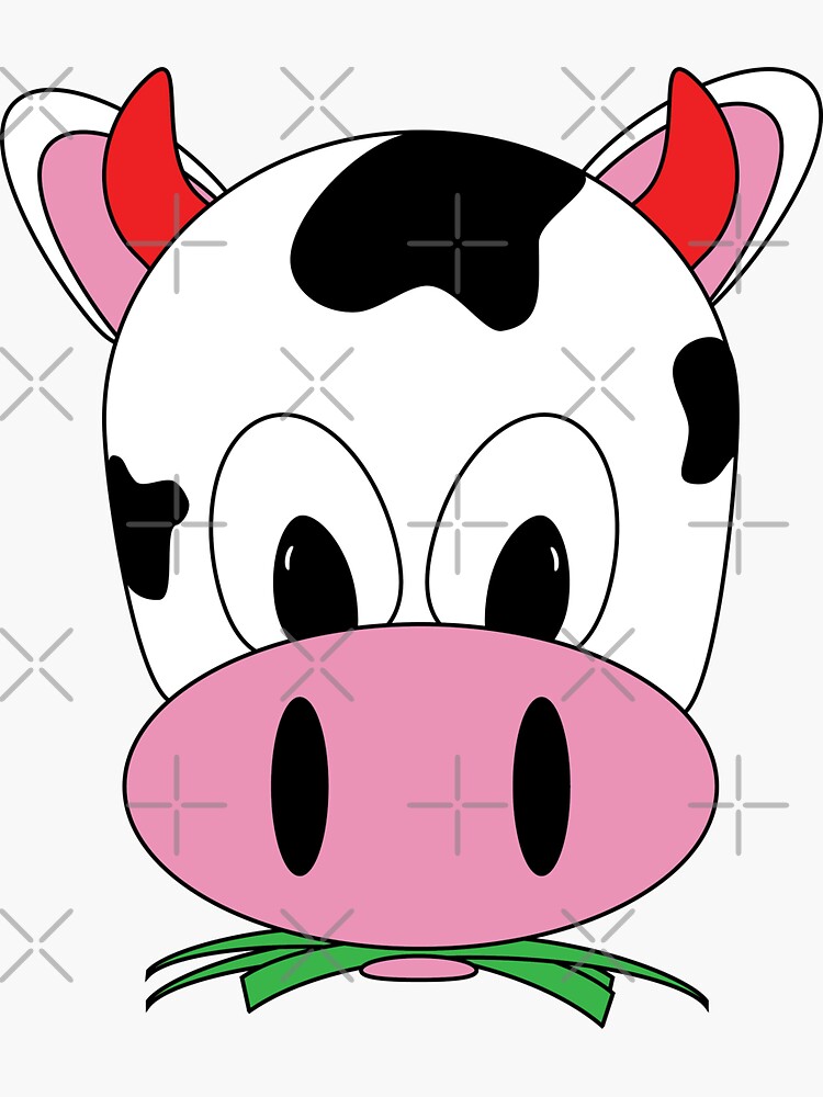 Strawberry Pink Devil Cow Eating Grass by chanzds