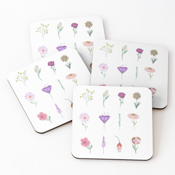 Item preview, Handpainted flower set (white) | Floral patterns  designed and sold by . Eazypanda ..