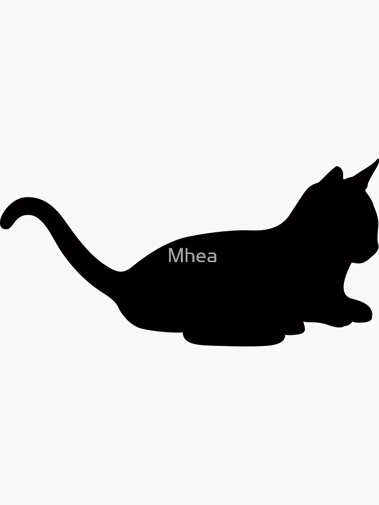 "Cat lying down, silhouette" Sticker for Sale by Mhea | Redbubble