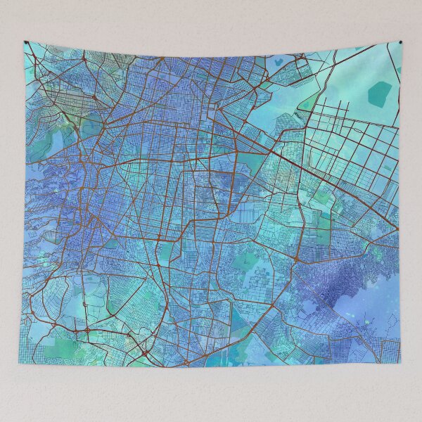 Item preview, Mexico North America Street Map Blue Lagoon designed and sold by IvonDesign.