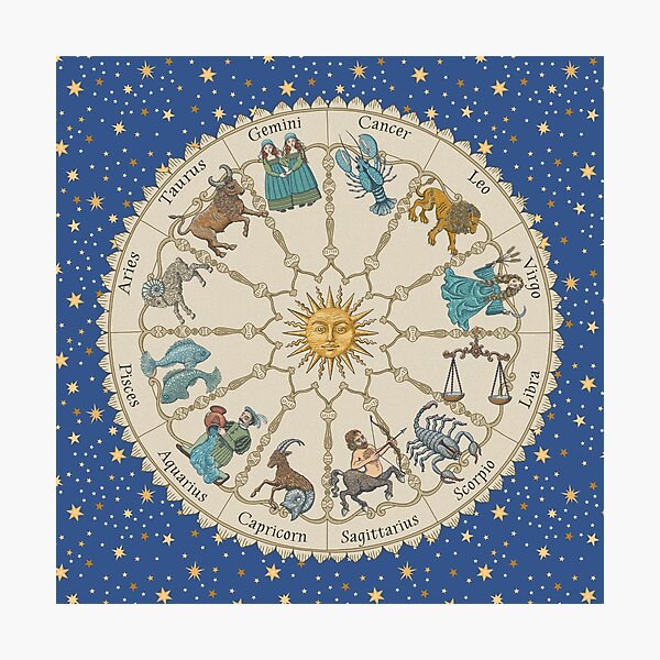Vintage Astrology Zodiac Photographic Print