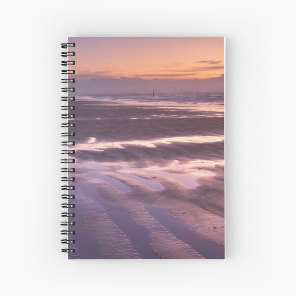 Formby Beach at Sunset Spiral Notebook