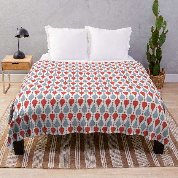 Item preview, Decorative Red Gray Raindrops Pattern designed and sold by semas.