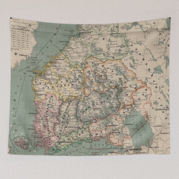 Item preview, Vintage Map of Finland (1860) designed and sold by BravuraMedia.