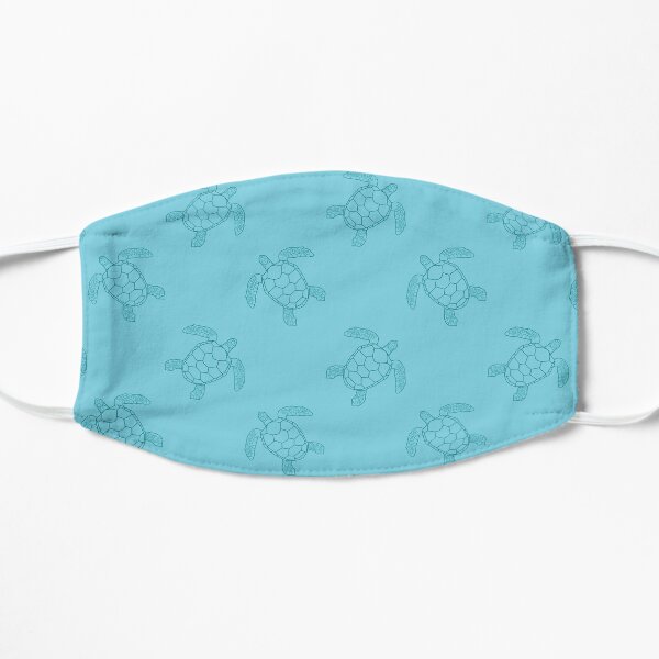 Light Blue Turtles Flat Mask