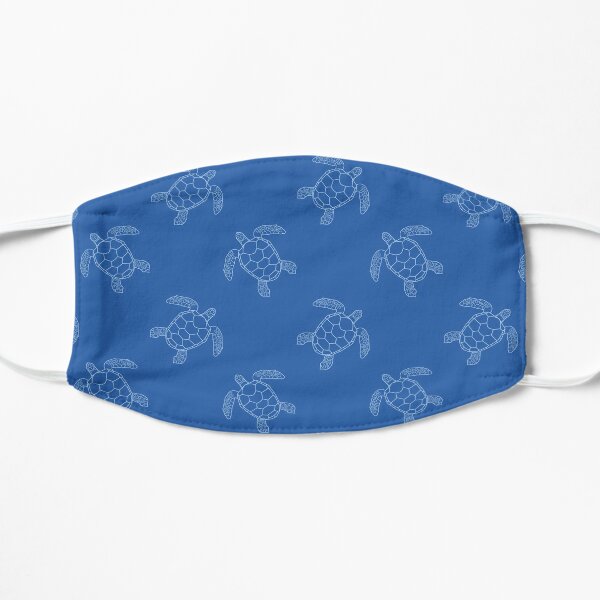 Dark Blue Turtles Flat Mask