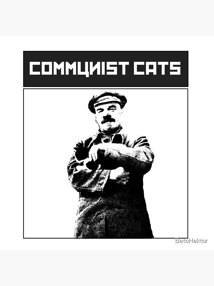 Impression Rigide Chats Communistes Lenine Et Chat Par Betohektor Redbubble
