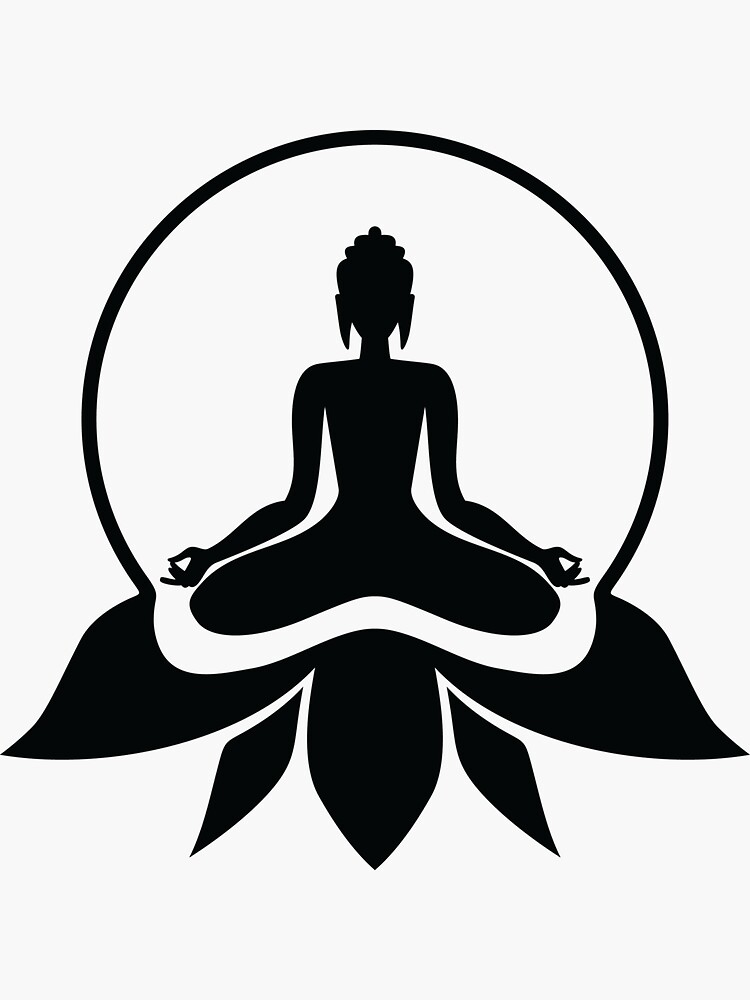 Download "Mindful Yoga Meditation Silhouette" Sticker by ...