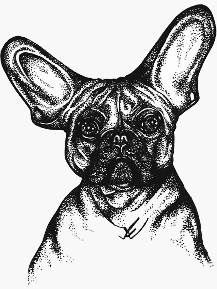 "Black and white frenchie" Sticker for Sale by TheLanPro | Redbubble