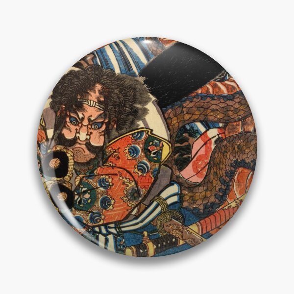 Item preview,  Utagawa Kuniyoshi: Japanese samurai killing a huge python designed and sold by Madjack Tees Kiwi SuperStore.