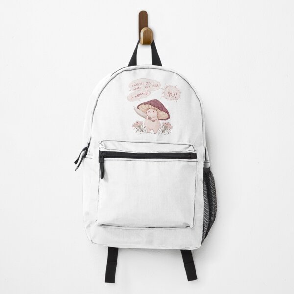 Let me see what you have little Mushroom - text Backpack
