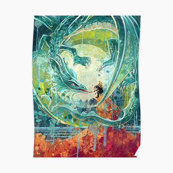 Water Dragon and Maiden Poster