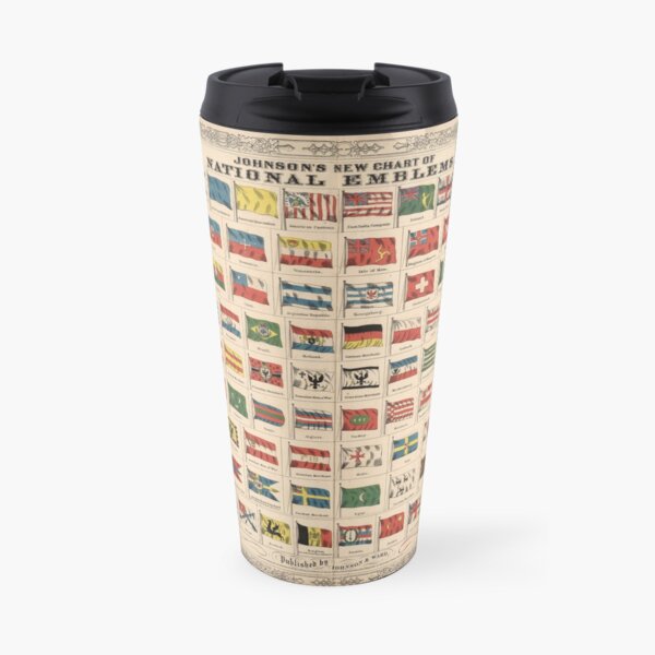 Vintage Flags of the World Chart (1863) Travel Mug