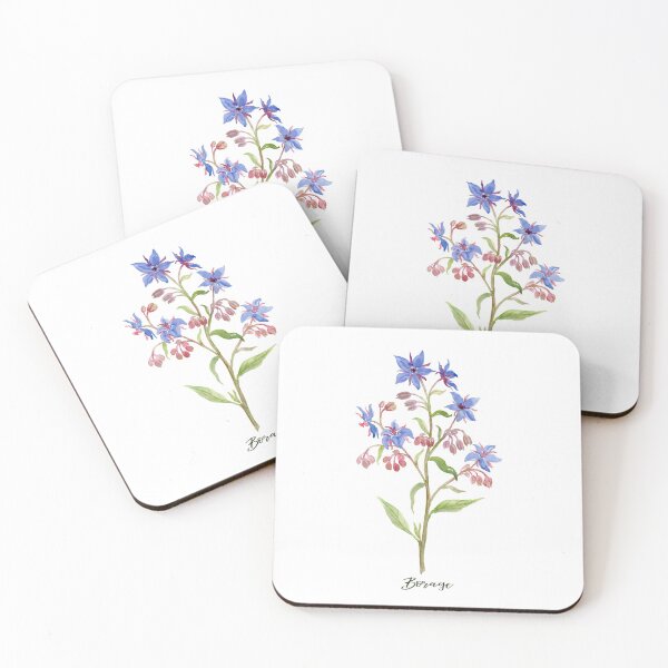 Item preview, Watercolor borage design. Flower and herbs designed and sold by ramonag1.
