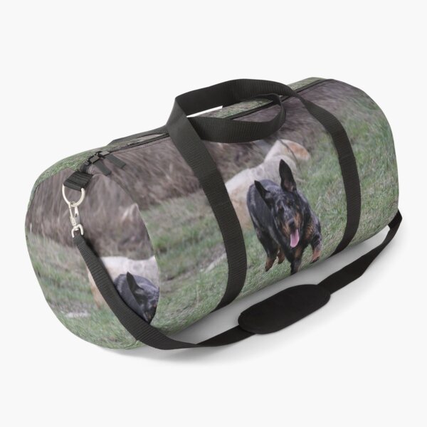 Item preview, Beauceron dog having fun in puddles in the meadow designed and sold by EstelleRossetti.