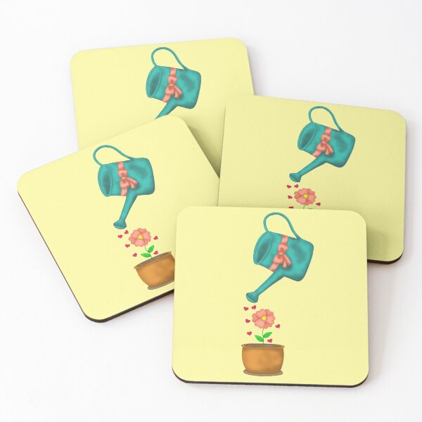 Item preview, Watering can and flower on yellow designed and sold by Juliana  Costa.
