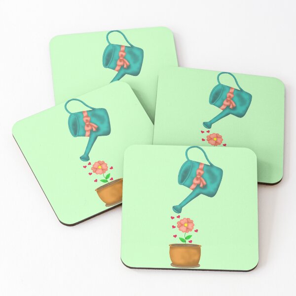 Item preview, Watering can and flower on green designed and sold by Juliana  Costa.