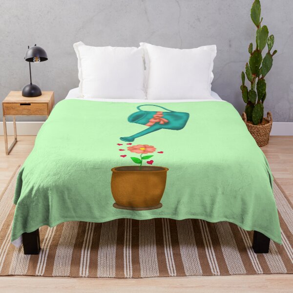 Item preview, Watering can and flower on green designed and sold by Juliana  Costa.