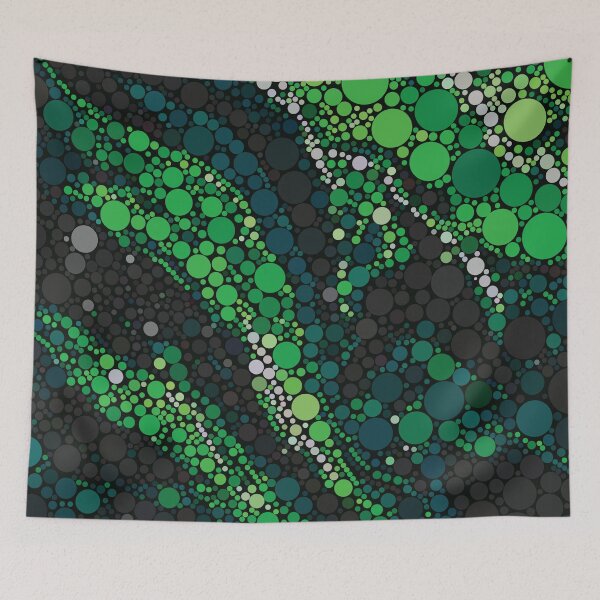 Item preview, Green Abstract Polka dots Psychedelic designed and sold by lordthebeard.