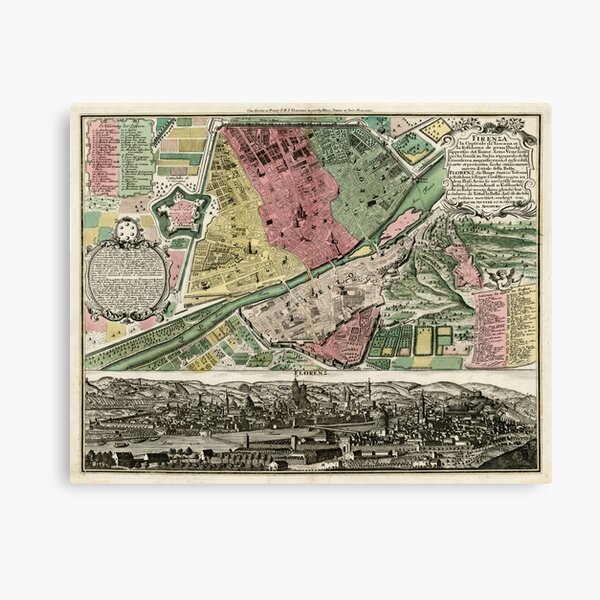 Item preview, Vintage Map of Florence Italy (1730) designed and sold by BravuraMedia.